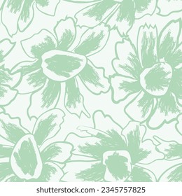 Green Abstract Floral seamless pattern design for fashion textiles, graphics, backgrounds and crafts