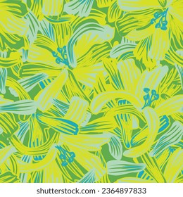 Green Abstract Floral seamless pattern design for fashion textiles, graphics, backgrounds and crafts