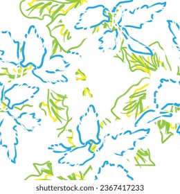 Green Abstract Floral seamless pattern design for fashion textiles, graphics, backgrounds and crafts