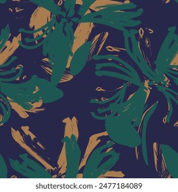 Diseño de patrón sin costura floral Abstractas verde para textiles de moda, gráficos, fondos y artesanías