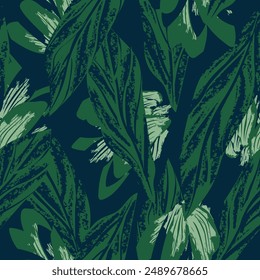 Green Abstract Floral seamless pattern design for fashion textiles, graphics, backgrounds and crafts