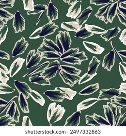 Green Abstract Floral seamless pattern design for fashion textiles, graphics, backgrounds and crafts