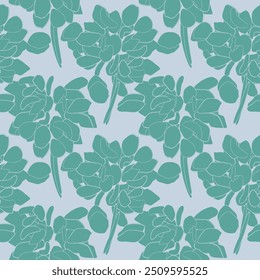 Green Abstract Floral seamless pattern design for fashion textiles, graphics, backgrounds and crafts