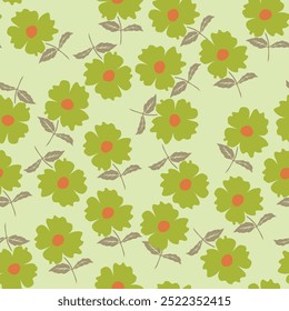 Green Abstract Floral seamless pattern design for fashion textiles, graphics, backgrounds and crafts