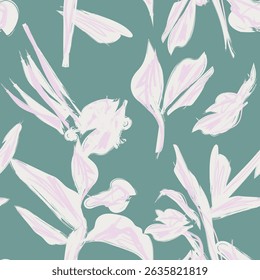 Green Abstract Floral seamless pattern design for fashion textiles, graphics, backgrounds and crafts