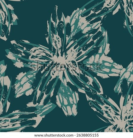Green Abstract Floral seamless pattern design for fashion textiles, graphics, backgrounds and crafts