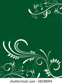 Plantilla de floral abstracta verde