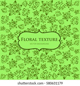 green abstract floral vector background, flowers