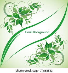 Green Abstract Floral  vector background
