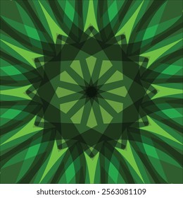 Green abstract flower on a white background