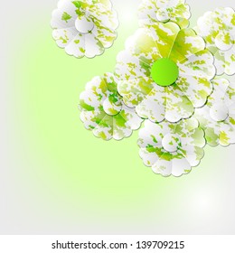 green abstract flowers background