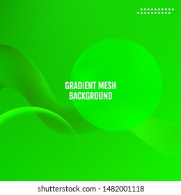 Green Abstract fluid color pattern Green dynamic shapes composition.