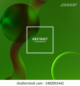 Green Abstract fluid color pattern Green Minimal geometric background.