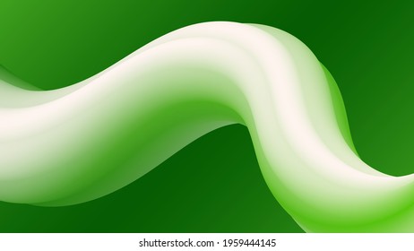 Green Abstract fluid wave. Modern poster with gradient 3d flow shape. Innovation background design for cover, landing page.