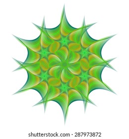 Green abstract fractal shape design