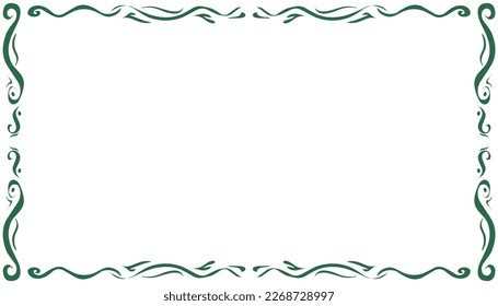 Green abstract frame border vintage illustration background. Perfect for website wallpapers, posters, invitation cards, book covers