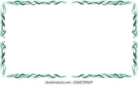 Grüner abstrakter Rahmen Rand Vintage Illustration Hintergrund. Perfekt für Bildschirmhintergründe, Poster, Einladungskarten, Buchumschläge