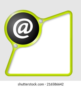 green abstract frame with screws and email symbol