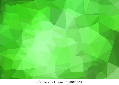 Green abstract geometric background consisting of colored triangles.