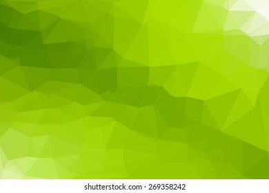 Green abstract geometric background consisting of colored triangles.