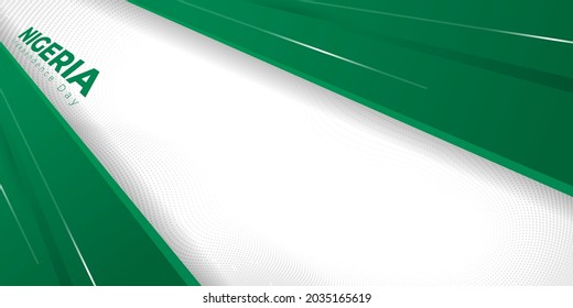 Diseño de fondo geométrico del Resumen Verde. Diseño del Día de la Independencia de Nigeria. Buen modelo para el Día Nacional de Nigeria o el diseño del Día de la Independencia.