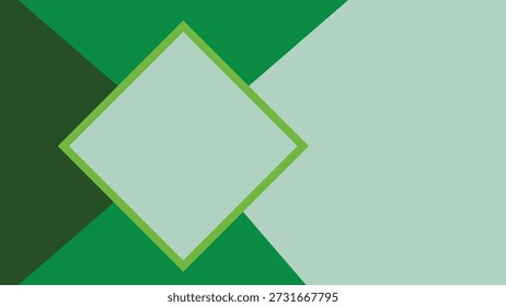 Green Abstract Geometric Background with Diamond Shape
