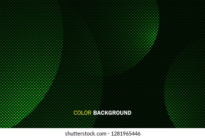 Green abstract geometric background. Dynamic light shape concept.