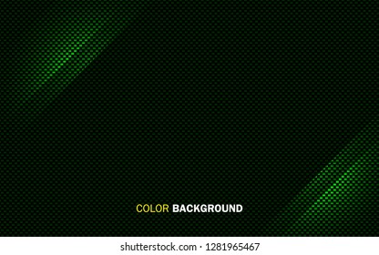Green abstract geometric background. Dynamic light shape concept.