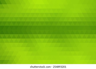 Green abstract geometric background formed with triangles in rows.