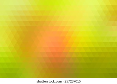 Green abstract geometric background formed with triangles in rows.