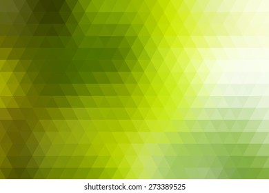 Green abstract geometric background formed with triangles in rows.