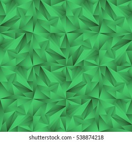 Green abstract geometric background. Seamless green pattern. Colorful wallpaper. Bright green wall. Green backdrop