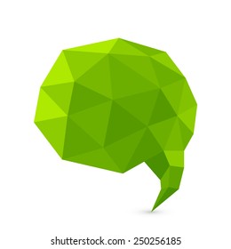 Green abstract geometric bubble banner. Design element for web site. Can be used for website or info-graphics. Isolated on white background. With space for text. Vector illustration.