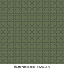 Green abstract geometric circles tile seamless pattern background, Vector illustration with swatches
