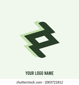 Green abstract geometric logo suitable for business identity