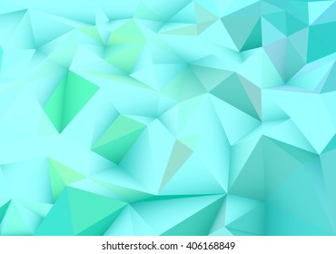 Green abstract geometric, low poly style vector illustration graphic background