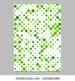 Green abstract geometric rounded square mosaic pattern brochure background
