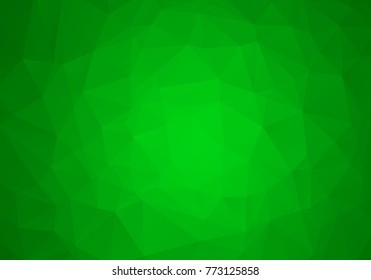 Green abstract geometric rumpled triangular background low poly style. Vector illustration