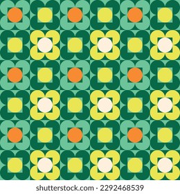 Green abstract geometric seamless pattern design vector
