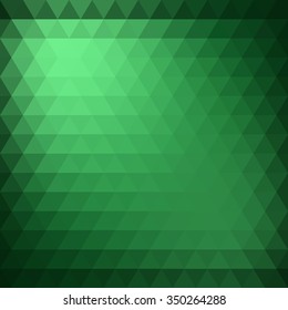 Green abstract geometrical background with triangles. vector illustration