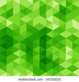 Green abstract geometrical seamless pattern. Vector background 