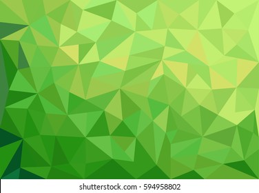 Green abstract geometrical spring background with triangles