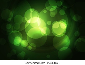 Green abstract glowing dot on black background