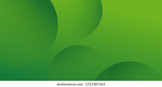 Grüner abstrakter Farbverlauf-Hintergrund mit modernen überlappenden Kreisformen.Modernes angesagtes Design in Vektorgrafik