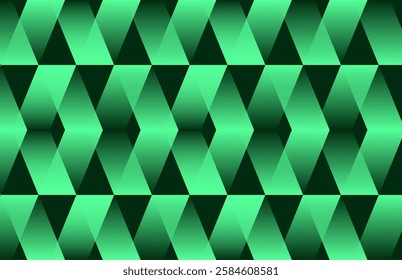 Green abstract gradient triangle background. Vector illustration