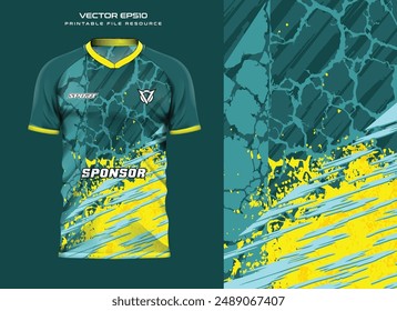 diseño abstracto verde grunge para la camiseta de deporte, camiseta de fútbol, camiseta de running, camiseta de carreras, patrón