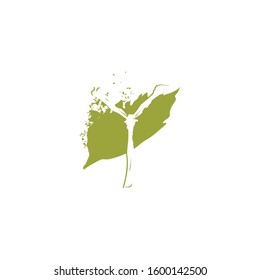 Green Abstract Hand Drawn Brush  Letter Y logo icon vector design concept.