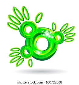 green abstract hands icon