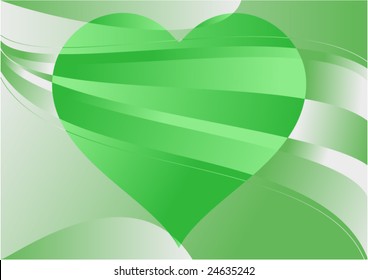 Green abstract heart