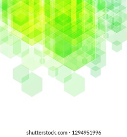 green abstract hexagon background